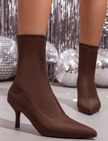 Botine SHEIN, maro