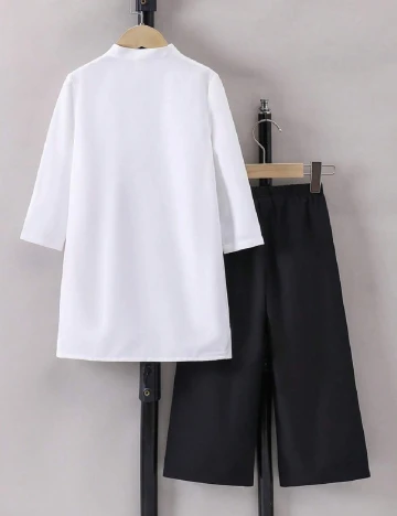 Compleu Shein Kids, alb/negru