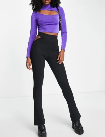 Pantaloni Public Desire, negru Negru