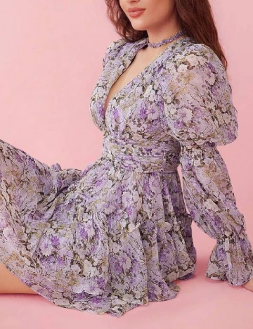 Rochie scurta SHEIN, floral print Floral print