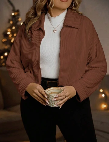 Bluza SHEIN CURVE, maro Maro