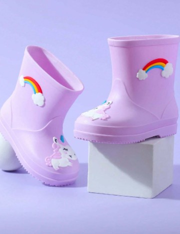 Cizme de ploaie Shein Kids, mov