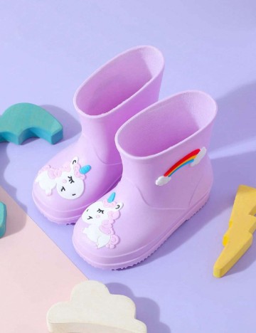 Cizme de ploaie Shein Kids, mov