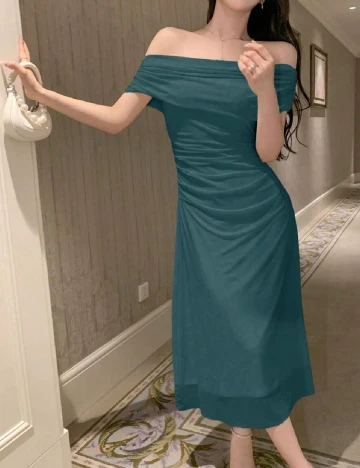 Rochie lunga Dazy, verde Verde