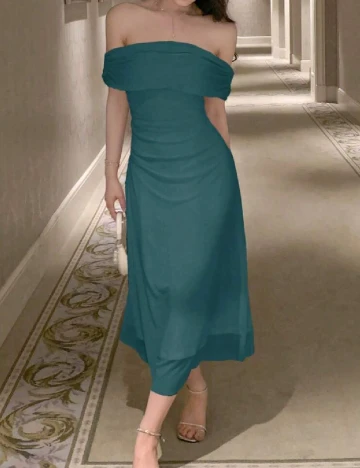 Rochie lunga Dazy, verde Verde