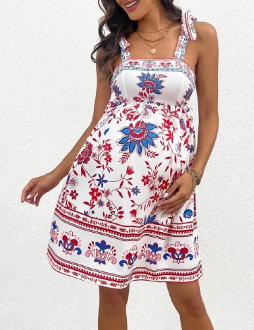 Rochie scurta SHEIN Maternity, alb
