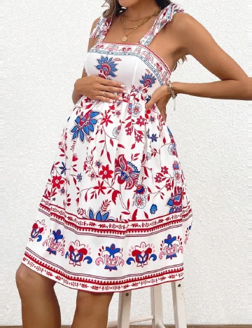 Rochie scurta SHEIN Maternity, alb