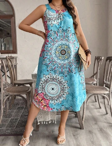 Rochie medie SHEIN CURVE, turcoaz Albastru