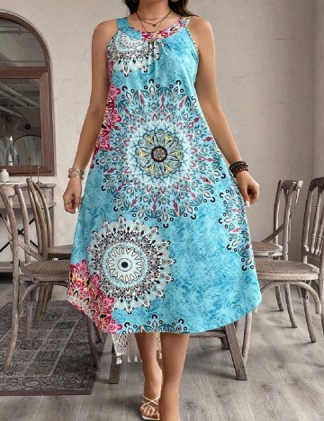 Rochie medie SHEIN CURVE, turcoaz