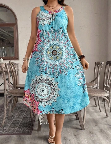 Rochie medie SHEIN CURVE, turcoaz Albastru