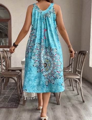 Rochie medie SHEIN CURVE, turcoaz