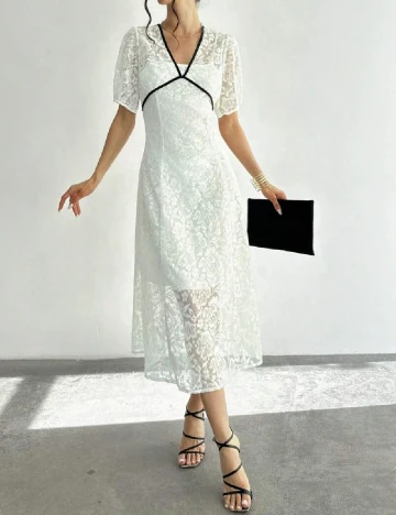 Rochie medie SHEIN, alb Alb
