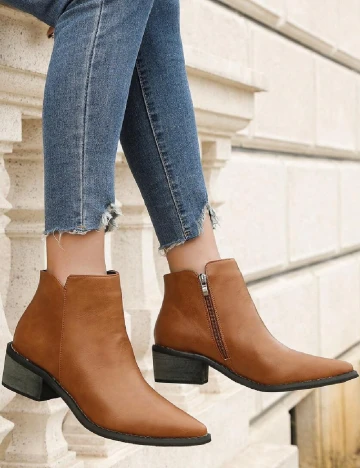 Botine SHEIN, maro Maro