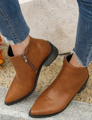 Botine SHEIN, maro Maro