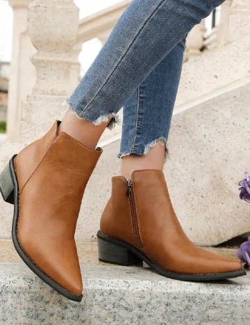 Botine SHEIN, maro Maro