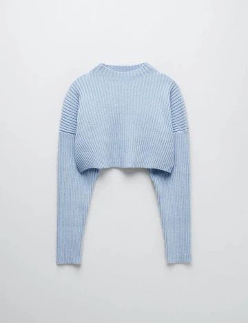 Pulover Zara, albastru deschis, M