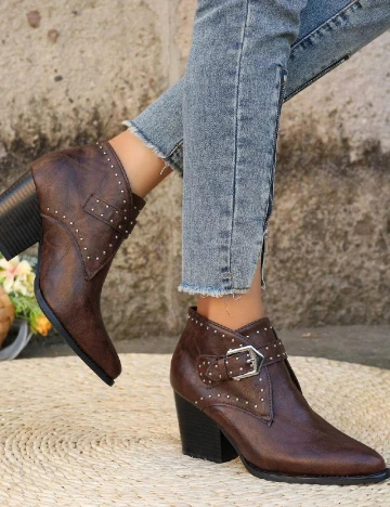 Botine SHEIN, maro
