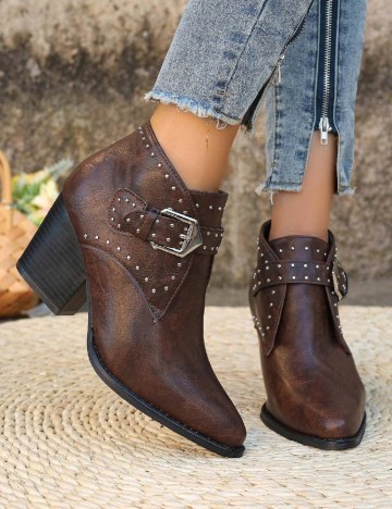 Botine SHEIN, maro