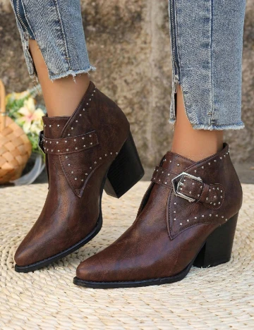 Botine SHEIN, maro