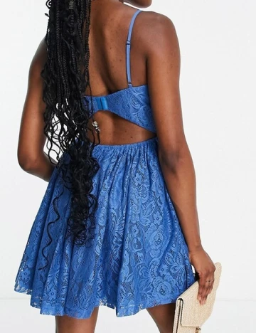 Rochie scurta Love Triangle, albastru Albastru