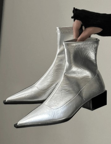 Botine SHEIN, argintiu