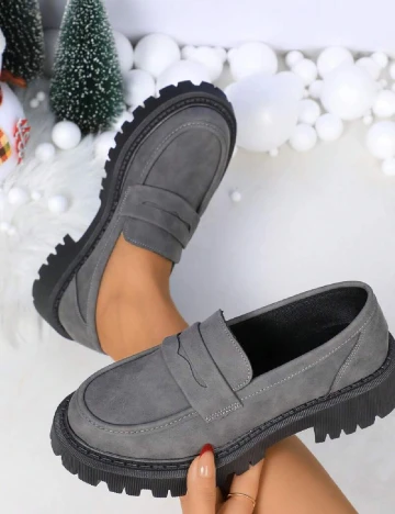 Mocasini SHEIN, gri