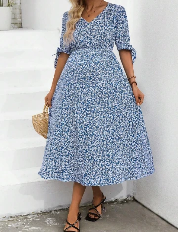 Rochie medie SHEIN Maternity, albastru Albastru