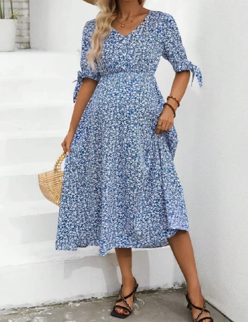 Rochie medie SHEIN Maternity, albastru Albastru