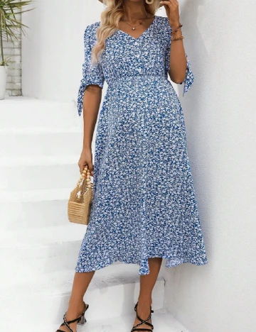 Rochie medie SHEIN Maternity, albastru Albastru