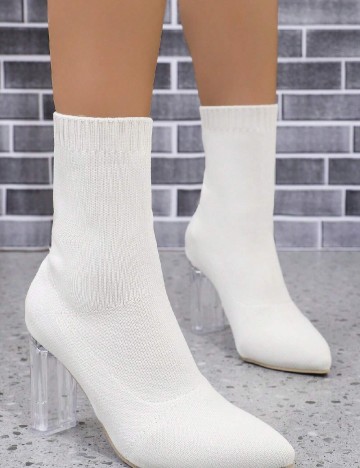 Botine SHEIN, alb