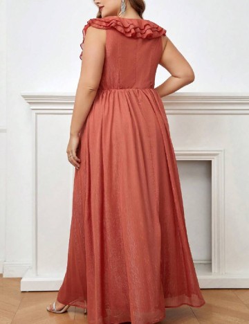 Rochie lunga SHEIN CURVE, caramiziu
