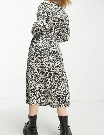 Rochie medie Violet Romance, animal print