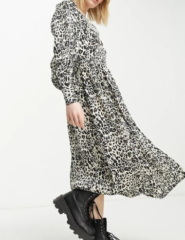 Rochie medie Violet Romance, animal print