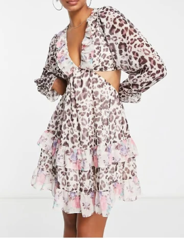 Rochie scurta Miss Selfridge, animal print