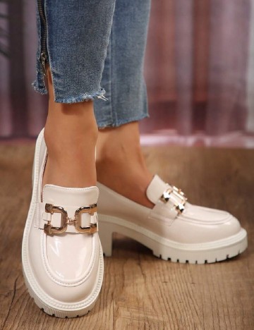 
						Mocasini SHEIN, ecru