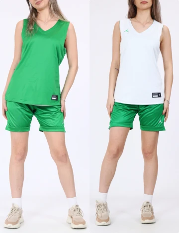 Maiou reversibil Jordan, verde/alb