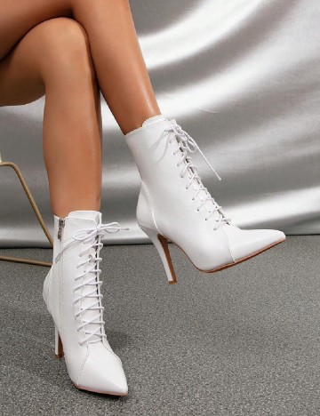 Botine SHEIN, alb