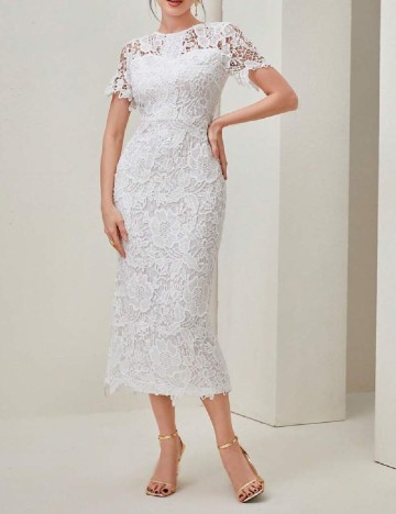 Rochie medie SHEIN, alb