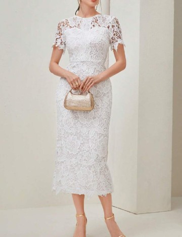Rochie medie SHEIN, alb