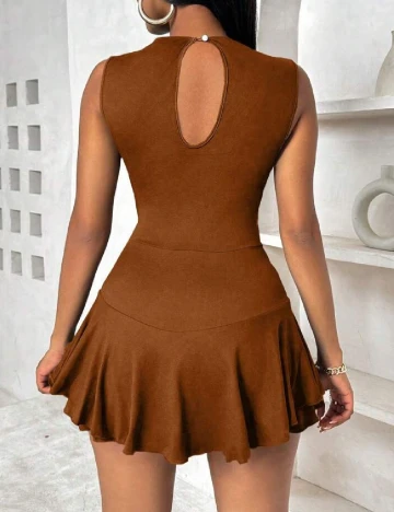 Rochie scurta SHEIN, maro Maro