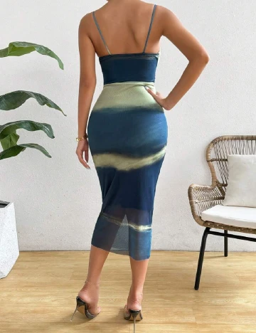 Rochie medie SHEIN, verde/bleumarin