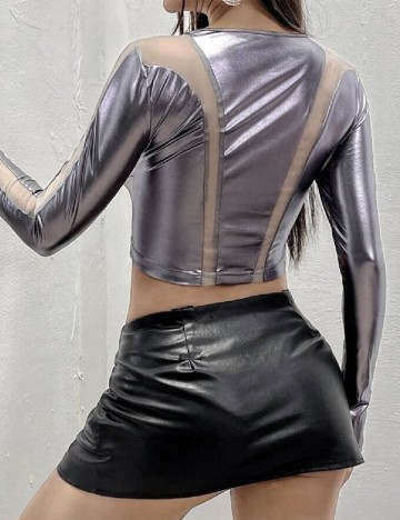 Top SHEIN, argintiu