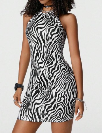 Rochie scurta SHEIN, alb/negru