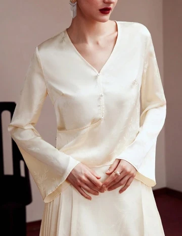 Bluza MOTF, ecru Alb