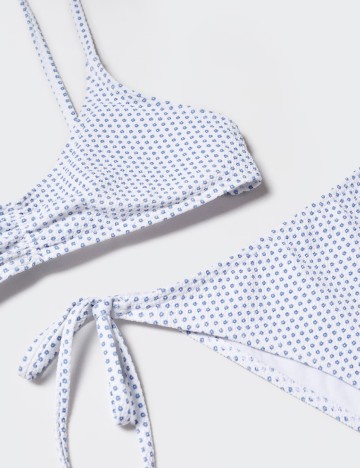 Costum de baie Mango Teen, alb/albastru