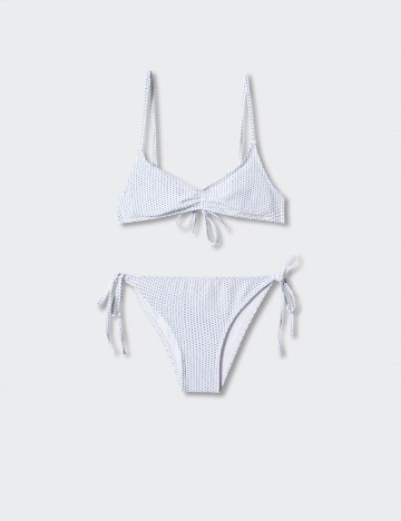 Costum de baie Mango Teen, alb/albastru