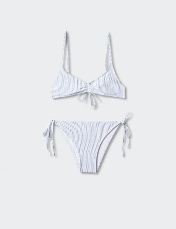 Costum de baie Mango Teen, alb/albastru