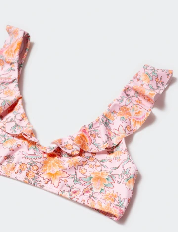 Costum de baie Mango Kids, floral print Floral print