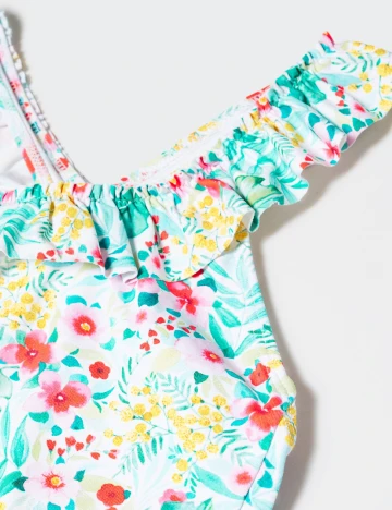 Costum de baie Mango Kids, floral print Floral print