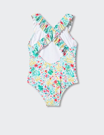 Costum de baie Mango Kids, floral print